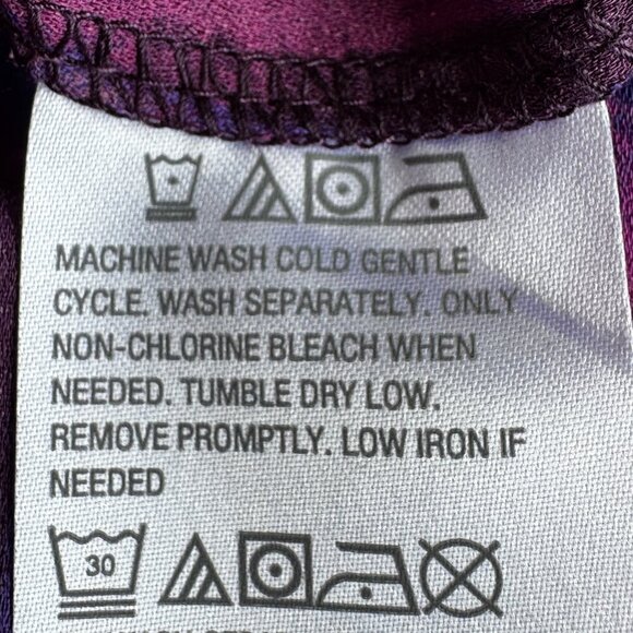 LOGO by Lori Goldstein® Button Front Tunic Stretch Woven Crepe Purple Blue 3X - Picture 6 of 7